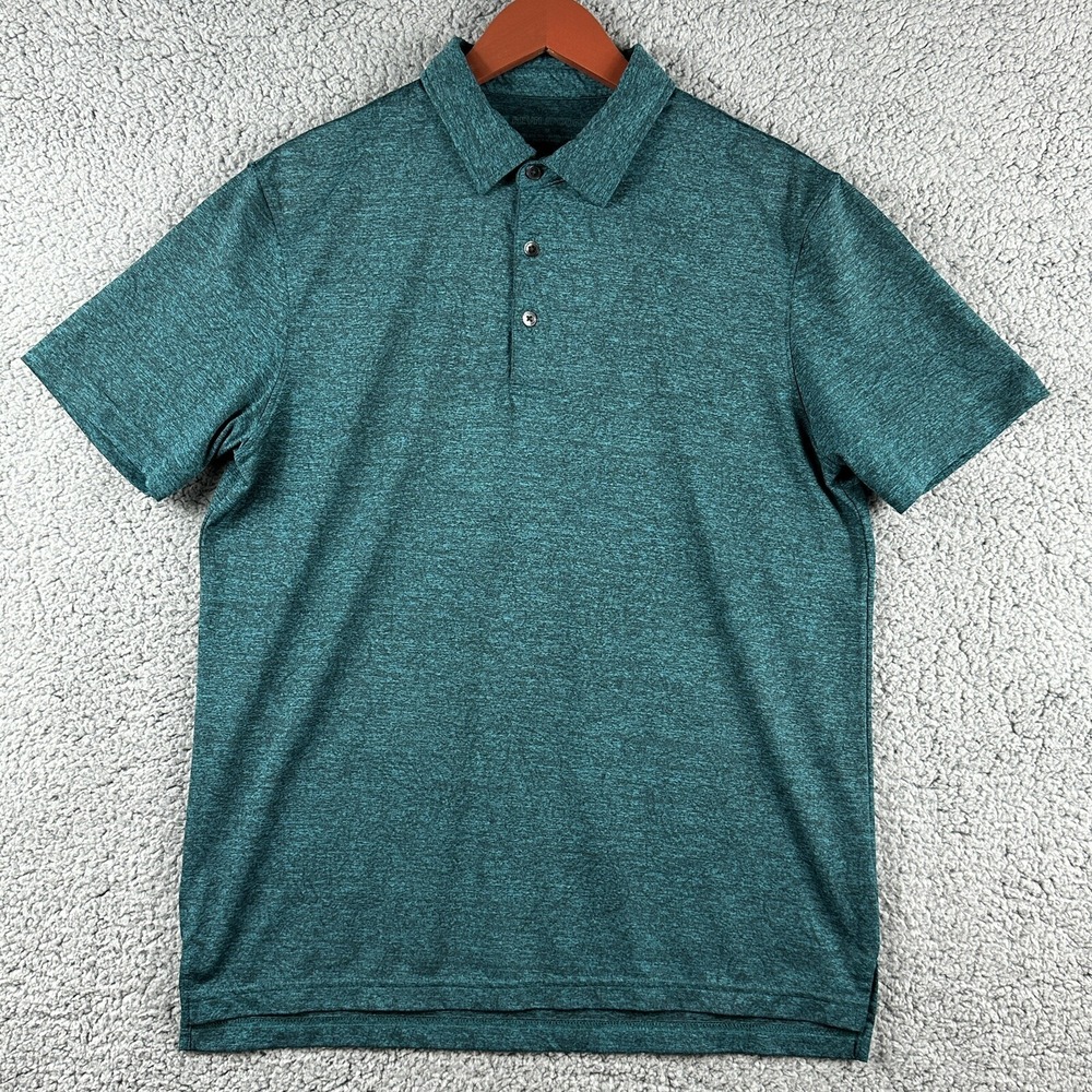 Reyn Spooner Sea Green Poly Limited POLO SHIRT  M Preppy Casual Lightweight